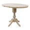 International Concepts Round 36 in Rd Top Pedestal Table, 12 in Leaf, 34.9 inH, Adjustable Height, Unfinished, 36 in W, Wood K-36RXT-11P - alternate 7